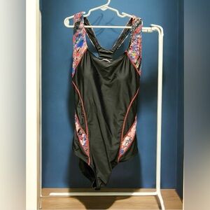 Black and Multicolor Women's Swimsuit MEDIUM one piece
